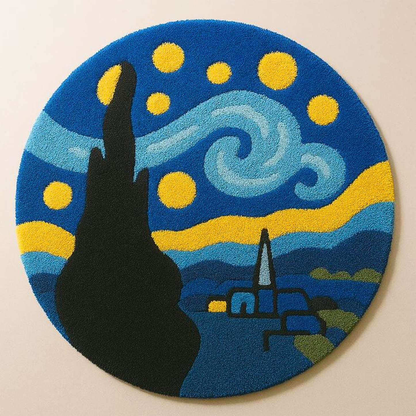 Van Gogh story sky inspired rug
