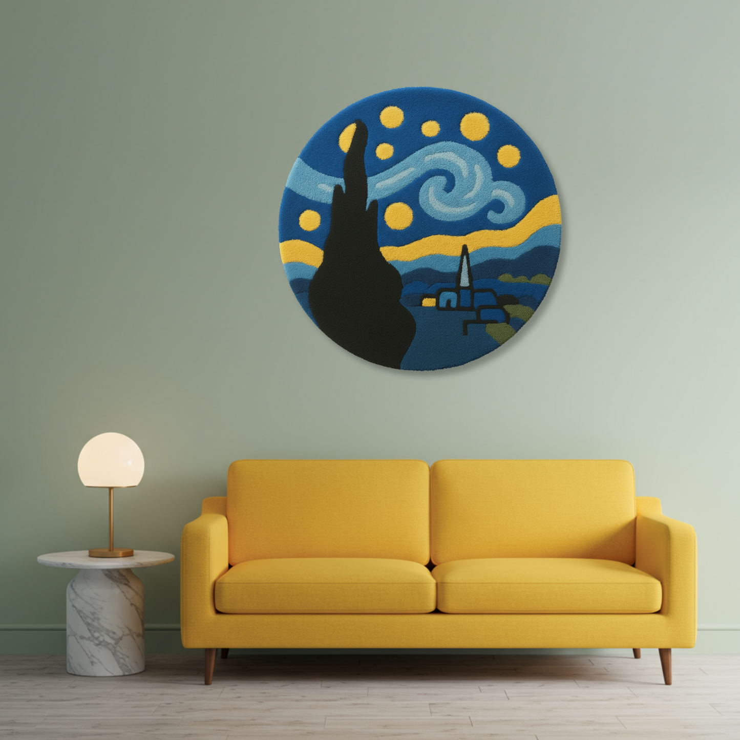 Van Gogh story sky  inspired rug