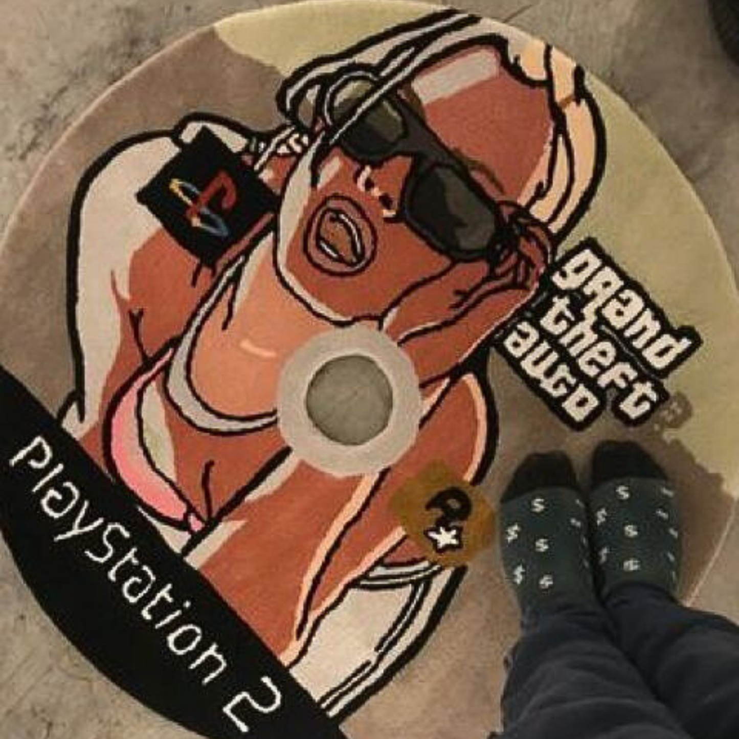 GTA PlayStation two CD rug