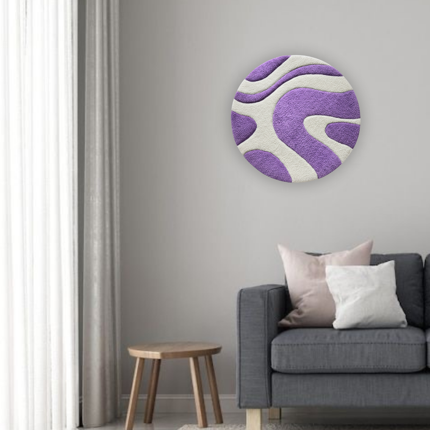 Abstract pattern rug circle