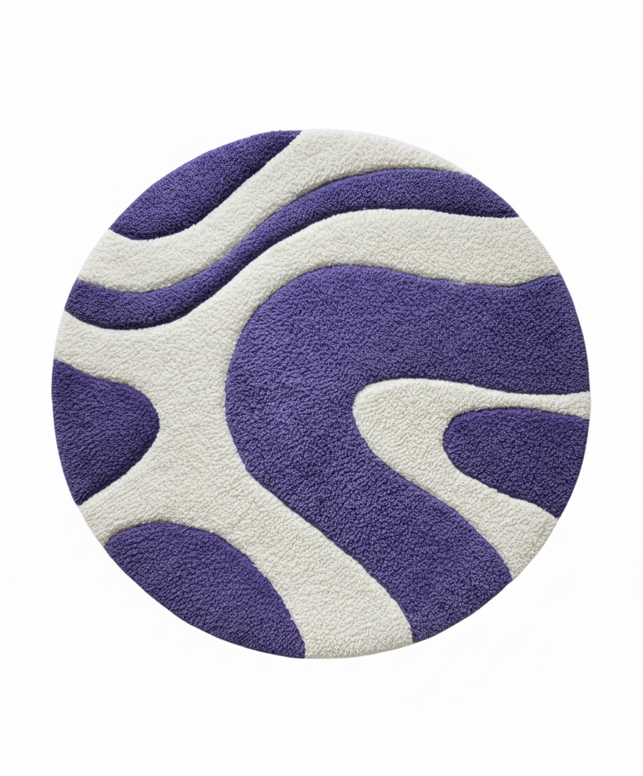 Abstract pattern rug circle